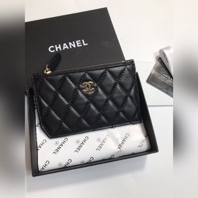 Chanel Кожаный кошелек из овечьей кожи, модель № 60084 Вмещает м