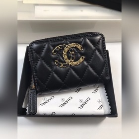 Кожаный кошелек Chanel, модель 69271 (с золотой застежкой) Внутре