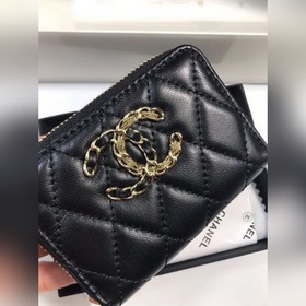 Кожаный кошелек Chanel, модель 69271 (с золотой застежкой) Внутре