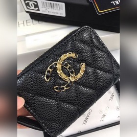 Chanel Кожаный кошелек из кожи с камушками, модель № 69271 (с зол