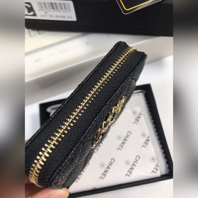 Chanel Кожаный кошелек из кожи с камушками, модель № 69271 (с зол