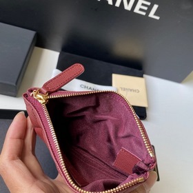 Chanel кошелек, модель A82365 Высококачественная кожа, металличес