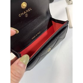 CHANEL Кошелек с большим карманом и крышкой Изготовлен из кожи ко