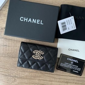 CHANEL Классический кошелек с черной лентой и бриллиантами в форм