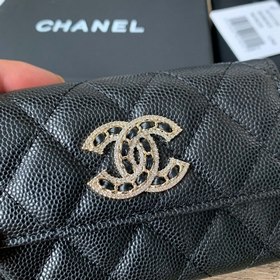 CHANEL Классический кошелек с черной лентой и бриллиантами в форм