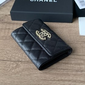 CHANEL Классический кошелек с черной лентой и бриллиантами в форм