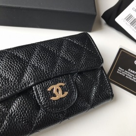 Новый кошелек CHANEL с золотой застежкой Этот кошелек для карт бо