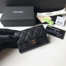 CHANEL Классический кошелек Модель A80799 Черный с золотыми шарик