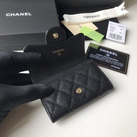 CHANEL Классический кошелек Модель A80799 Черный с золотыми шарик