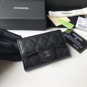 CHANEL Классический кожаный кошелек с ромбовидным узором Модель A