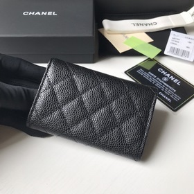 CHANEL Классический кожаный кошелек с ромбовидным узором Модель A