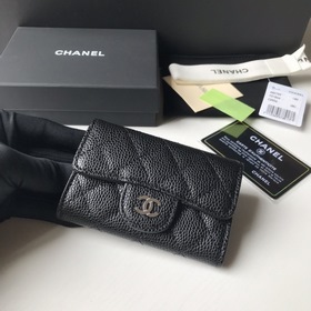 CHANEL Классический кожаный кошелек с ромбовидным узором Модель A