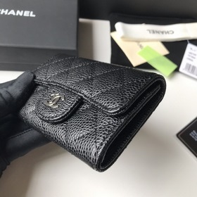CHANEL Классический кожаный кошелек с ромбовидным узором Модель A