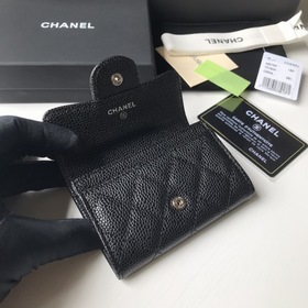 CHANEL Классический кожаный кошелек с ромбовидным узором Модель A