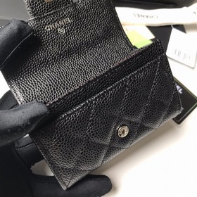 CHANEL Классический кожаный кошелек с ромбовидным узором Модель A