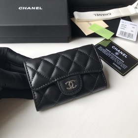 CHANEL Классический кожаный кошелек с ромбовидным узором Модель A