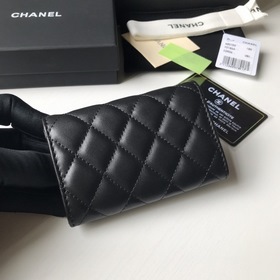 CHANEL Классический кожаный кошелек с ромбовидным узором Модель A