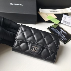 CHANEL Классический кожаный кошелек с ромбовидным узором Модель A