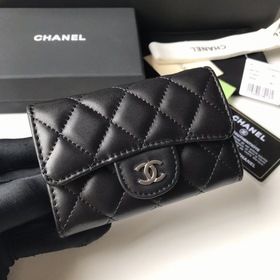 CHANEL Классический кожаный кошелек с ромбовидным узором Модель A