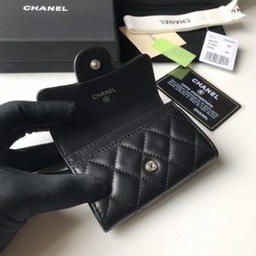 CHANEL Классический кожаный кошелек с ромбовидным узором Модель A
