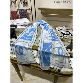 CHANEL Длинный шарф с двойным логотипом C 100% шелк высшего кач