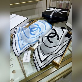 CHANEL Длинный шарф с двойным логотипом C 100% шелк высшего кач