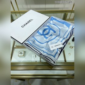 CHANEL Длинный шарф с двойным логотипом C 100% шелк высшего кач