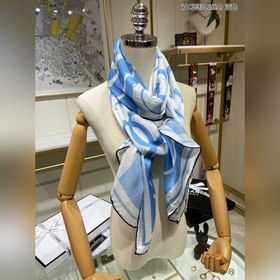 CHANEL Длинный шарф с двойным логотипом C 100% шелк высшего кач