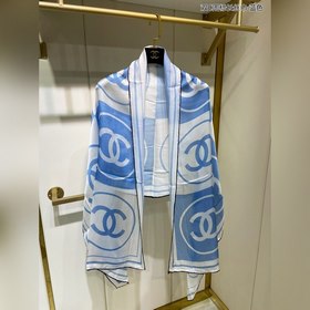 CHANEL Длинный шарф с двойным логотипом C 100% шелк высшего кач