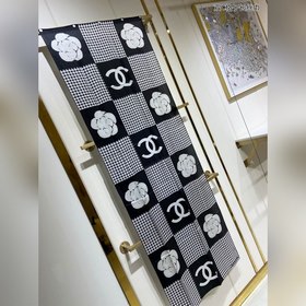 CHANEL Маленький шарф с двойным C-образным узором 100% шелк выс