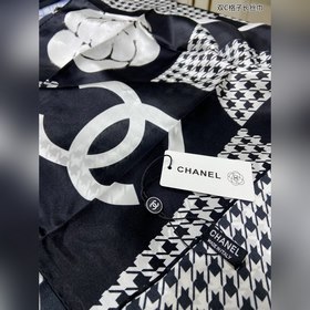 CHANEL Маленький шарф с двойным C-образным узором 100% шелк выс
