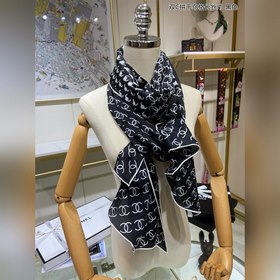 CHANEL Маленький шарф с двойным C-образным узором в клетку 100%