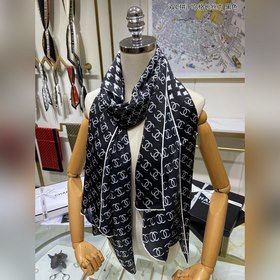 CHANEL Маленький шарф с двойным C-образным узором в клетку 100%