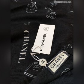 CHANEL Шарф с принтом флакона духов, кашемир, 100% чистый кашемир