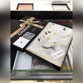 CHANEL Маленький шарф серебряными точками 100% чистый кашемир вы