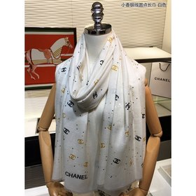 CHANEL Маленький шарф серебряными точками 100% чистый кашемир вы