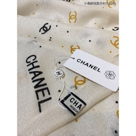 CHANEL Маленький шарф серебряными точками 100% чистый кашемир вы