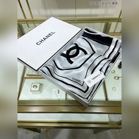 CHANEL Длинный шарф с двойным логотипом C 100% шелк высшего кач