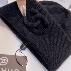 CHANEL Шерстяная вязаная шапка Новая модель вязаной шапкиз кашеми