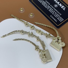CHANEL Серьги с кисточками Двойное C Новые серьги с бахромой Двой