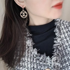 CHANEL Классические серьги с двойным C и круглым кольцом Новые се