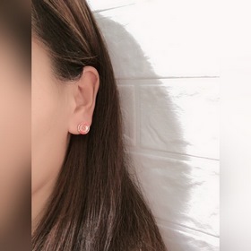 CHANEL Серьги с кнопками двойным логотипом Высокое качество, наст