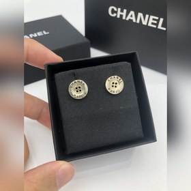 CHANEL Серьги с кнопками двойным логотипом Высокое качество, наст