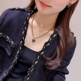 CHANEL Двойное C из золота сердечком Новое колье в форме сердца Ч