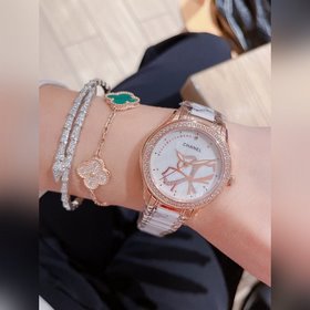 Женские часы Chanel  Импортный кварцевый механизм, корпус из нер