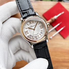 Chopard Happy Sport 36 мм Бриллианты вечны. Серебристые шарики с