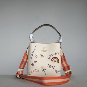Сумка Coach Town Bucket с вышивкой, модель 8282 Кожа с текстурой