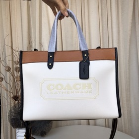 Coach/蔻驰 Модель C0777 Field30 Двухцветная кожаная сумка-тоут небо