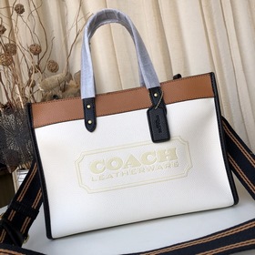 Coach/蔻驰 Модель C0777 Field30 Двухцветная кожаная сумка-тоут небо