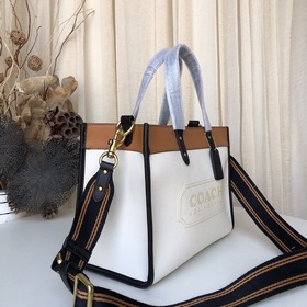Coach/蔻驰 Модель C0777 Field30 Двухцветная кожаная сумка-тоут небо